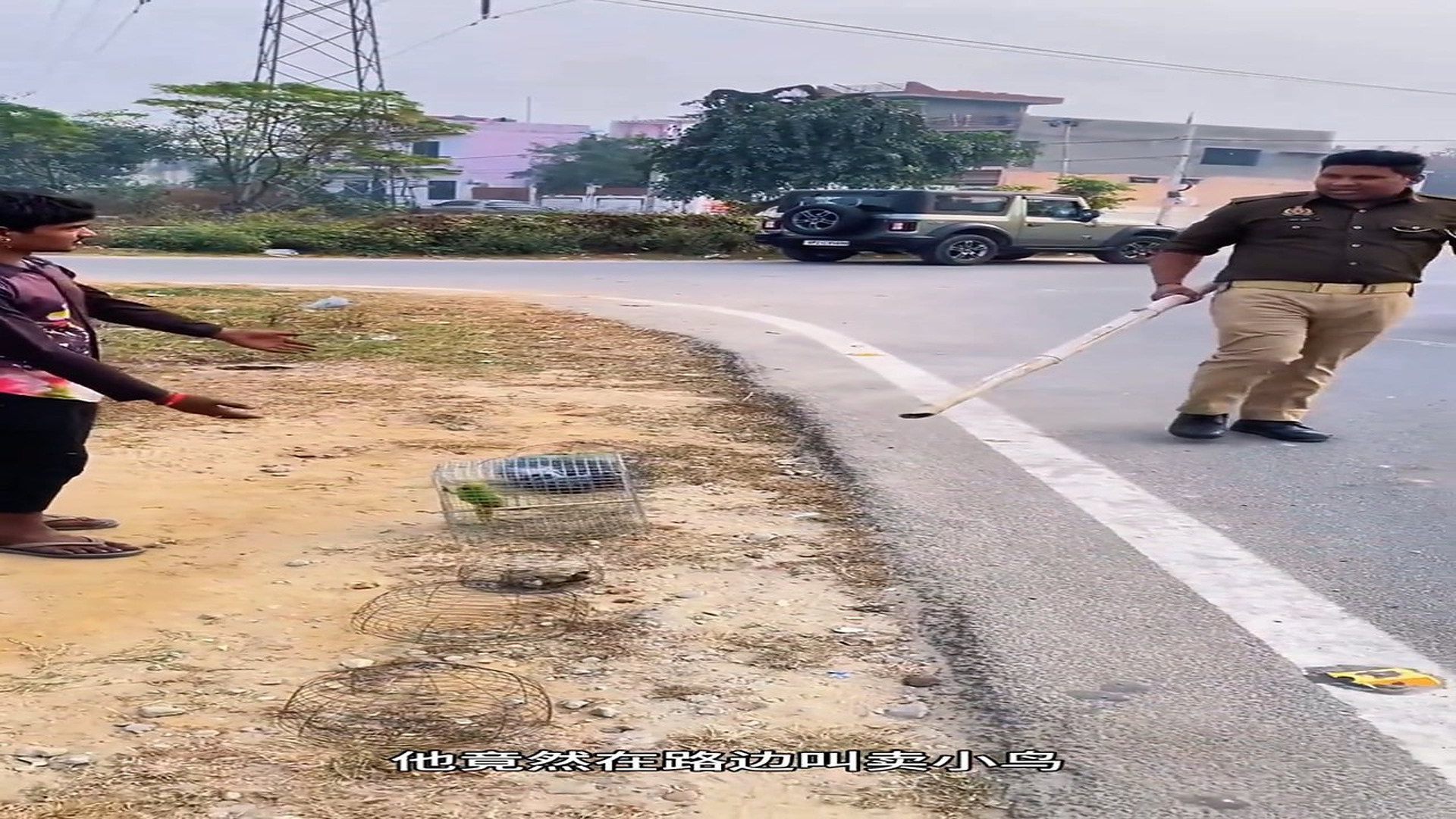 Full story: T2006036_Man recklessly releases bird in cage