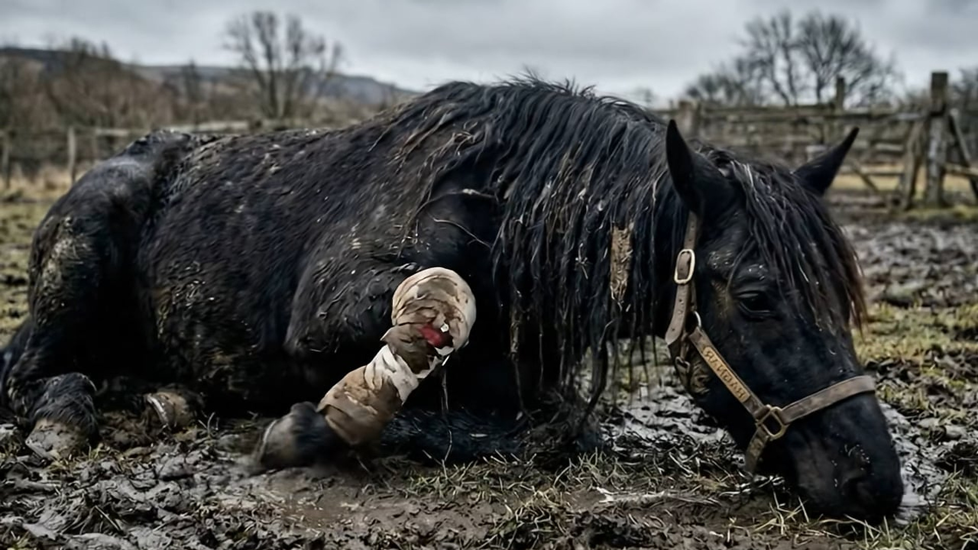 Full story: T0107003_Abandoned Friesian Horse Saved Months Later He Looks Unbelievable