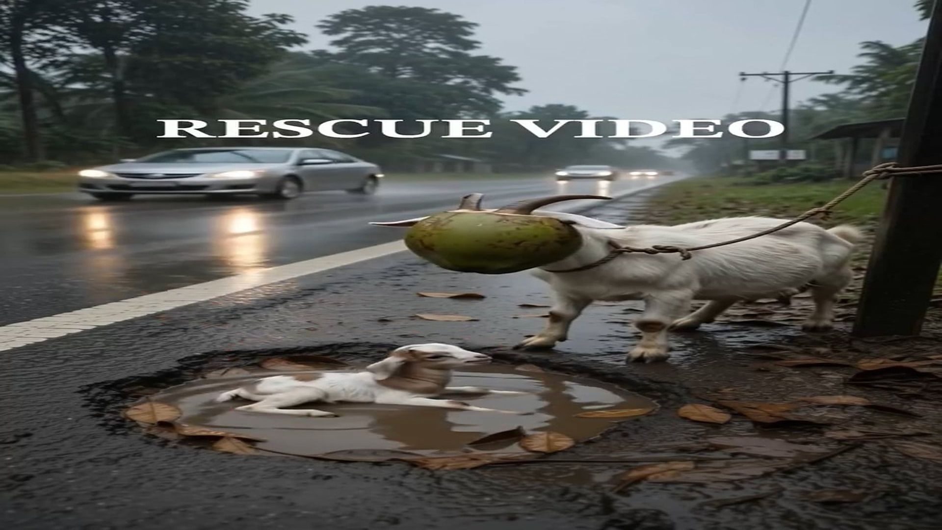 Full Story: T0508031_Lost Animal Waits Quietly For Rescue