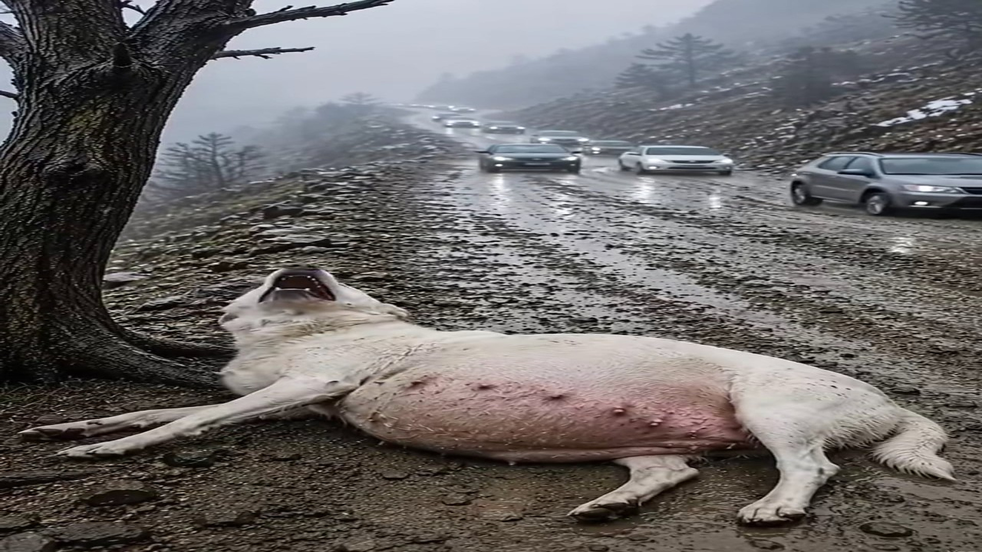 Full rescue here: T2008037_Poor Pregnant Dog Was Crying Her Heart Out in Heavy Rain