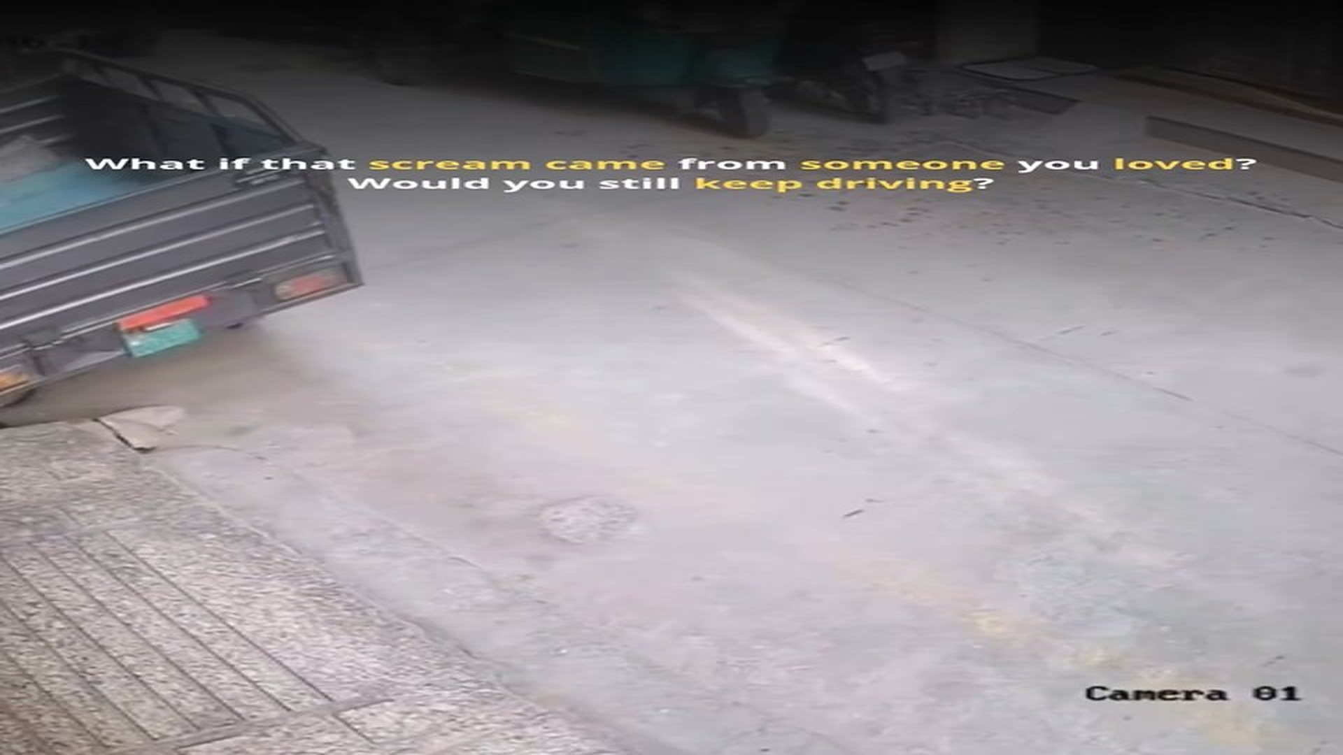 Full rescue story: T0710016_car moves on. pain stays behind. Every day, animals pay pric