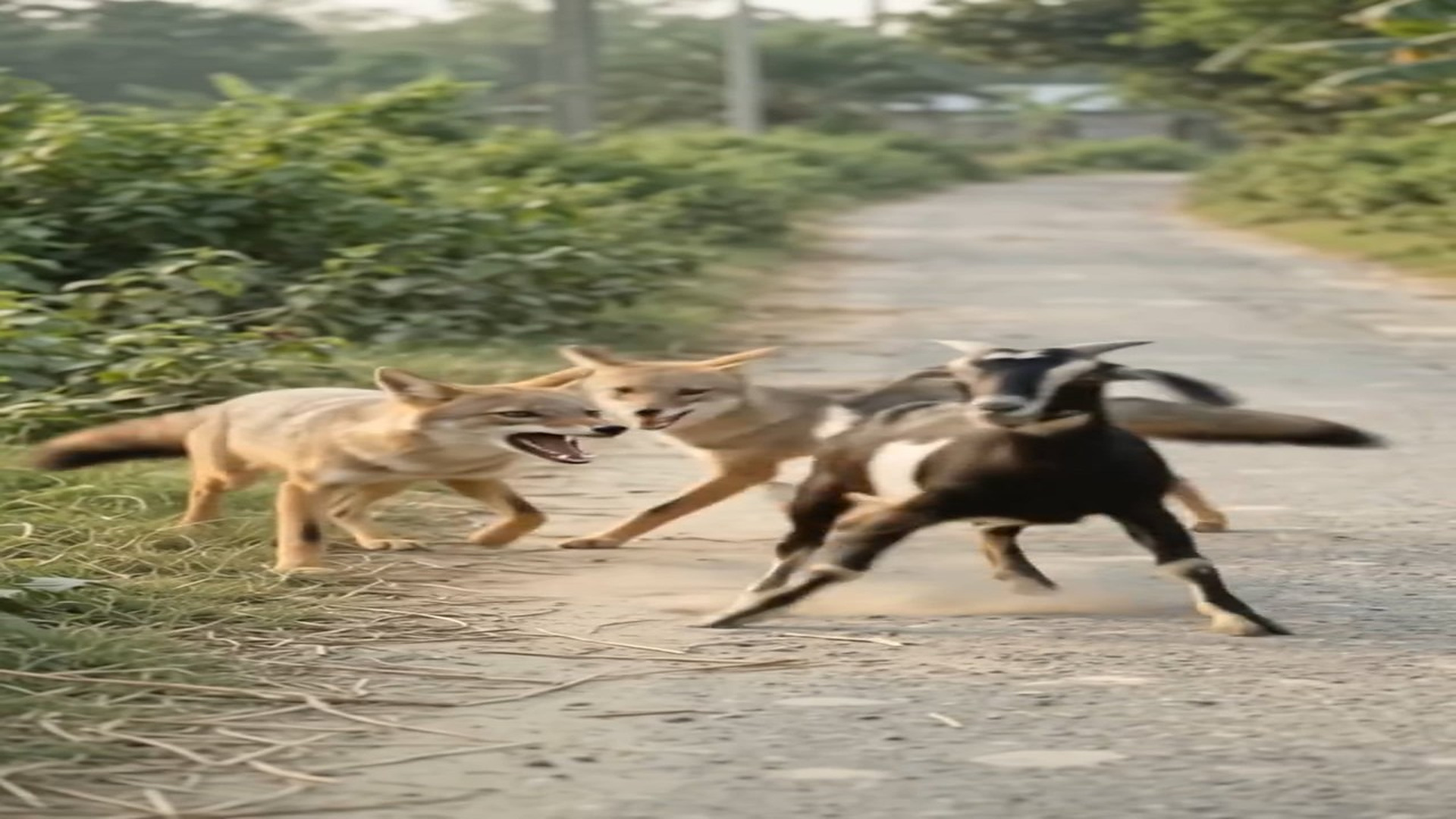 Full rescue here: T2010002_HERO SAVES GOAT A VICIOUS FOX ATTACK! A poor goat was in dan